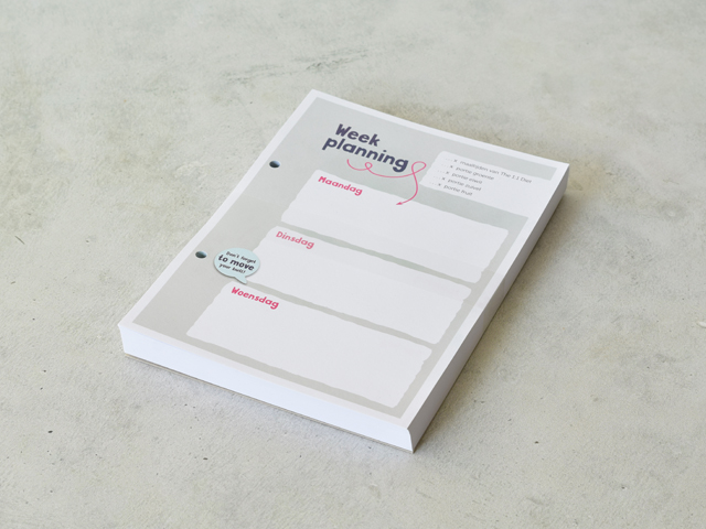 weekplan voor cliëntenmap a5 100vel