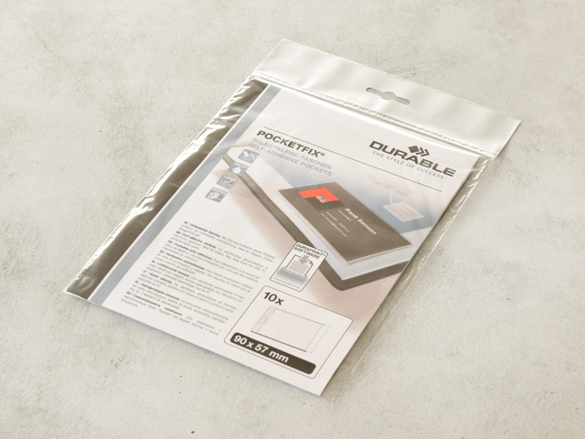 Zelfklevende Visitekaarthoesjes 95x60 mm zakje a 10 stuks voor cliëntenmap