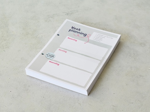 [WKPLAN] Weekplan voor cliëntenmap a5 100vel